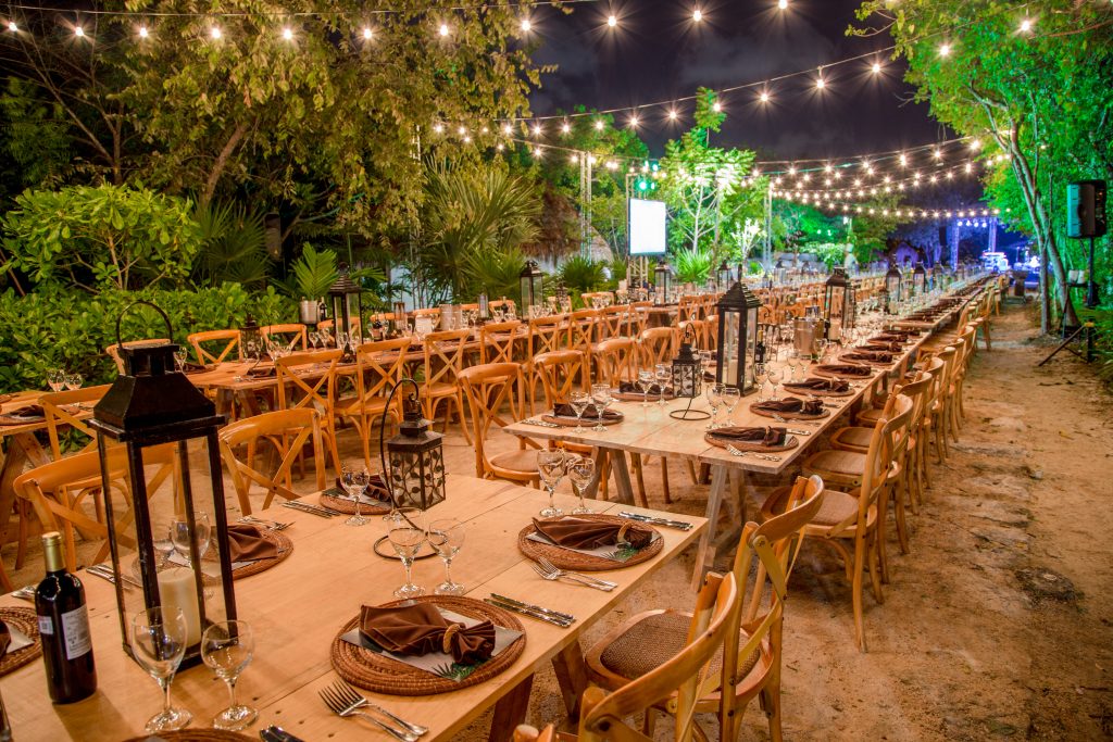 Destination Wedding in Jim Corbett; Decor with bistro lighting