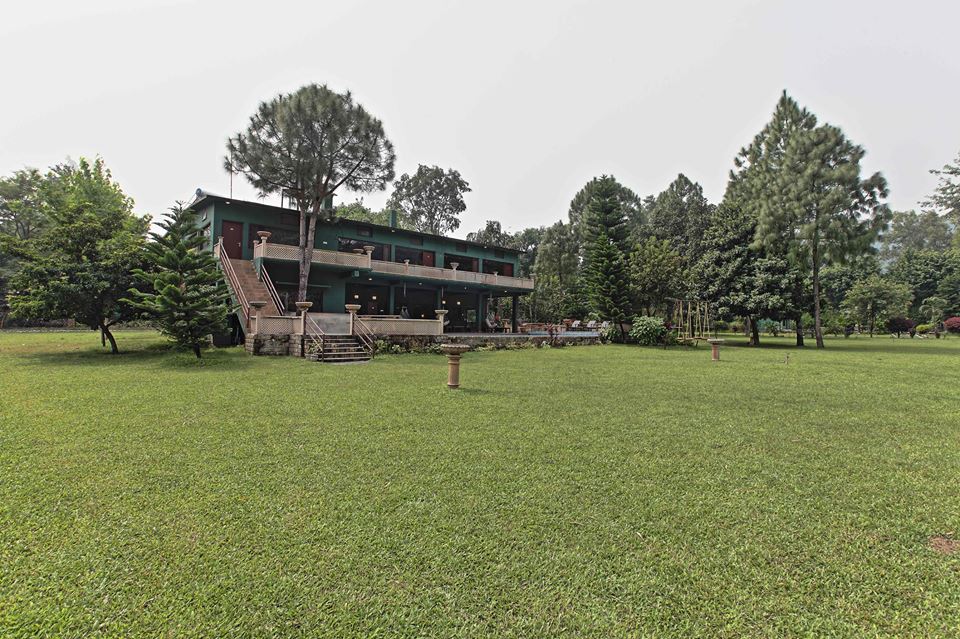 Destination Wedding in Jim Corbett; The Sprawling lawn view of the property