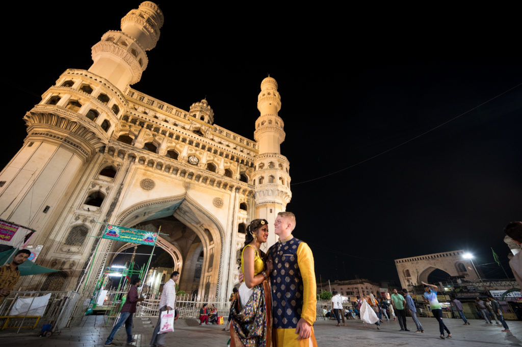 Ranjani & Matt Wedding in Hyderabad - Charminar pre wedding photo